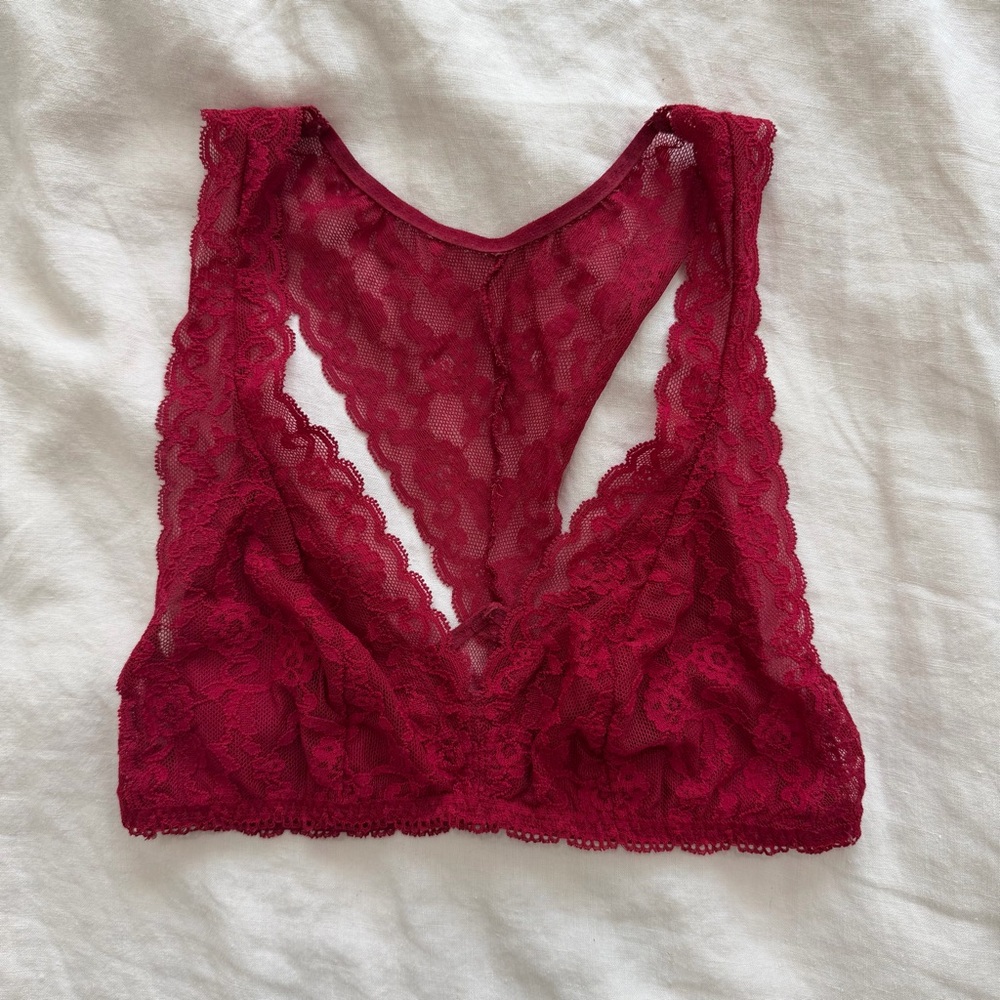 Victoria’s Secret Lace Bralette in Deep Red